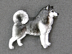 Aljašský malamut - Brož postava