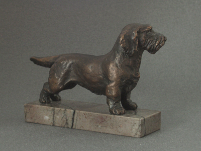 Dachshund Wire - Classic Figure on Marble Base