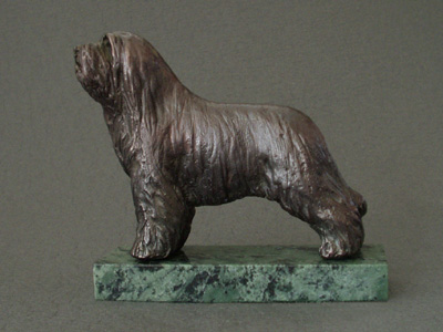 Bearded Collie - Classic Figure on Marble Base