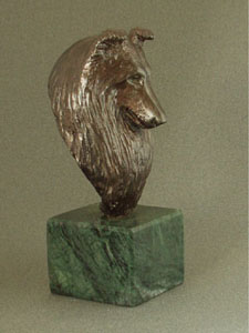 Collie Rough - Classic Head On Marble Base