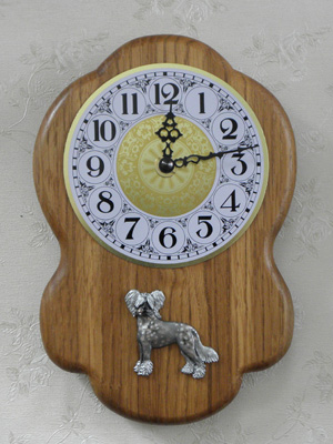 Chinese Crested Dog - Wall Clock Rustical Figure