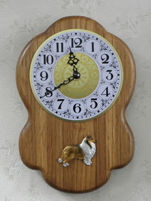 Sheltie - Wall Clock Rustical Figure