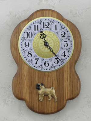 Pug - Wall Clock Rustical Figure