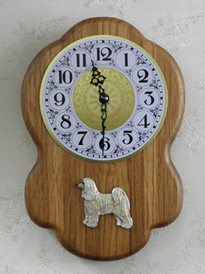 Chinese Crested Dog - Powderpuff  - Wall Clock Rustical Figure