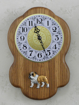 English Bulldog - Wall Clock Rustical Figure