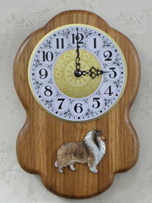 Collie Rough - Wall Clock Rustical Figure