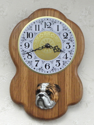 English Bulldog - Wall Clock Rustical Head