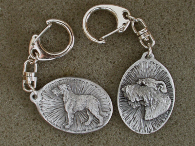 Irish Wolfhound - Double Motif Key Ring