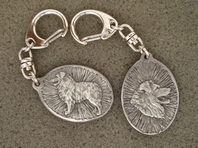 Australian Shepherd - Double Motif Key Ring