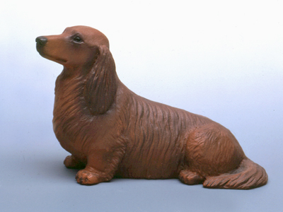 Dachshund longhaired - Sandstone Small Statue