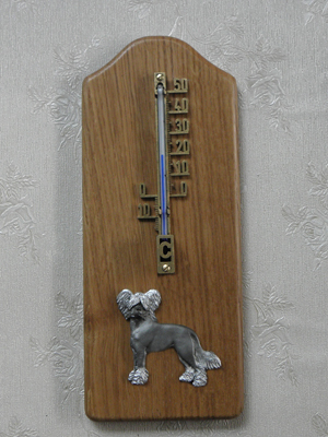 Chinese Crested Dog - Thermometer Rustical