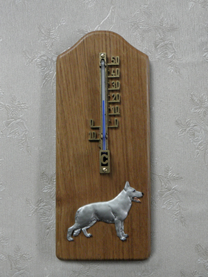 White Swiss Shepherd - Thermometer Rustical