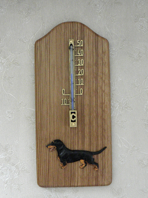 Dachshund Smooth - Thermometer Rustical