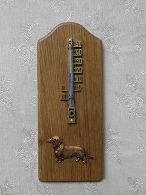 Dachshund longhaired - Thermometer Rustical
