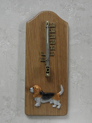 Basset Hound - Thermometer Rustical