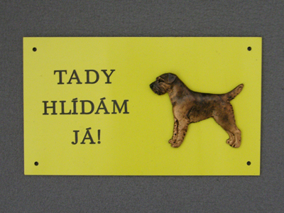 Border Terrier - Warning Outdoor Board Figure