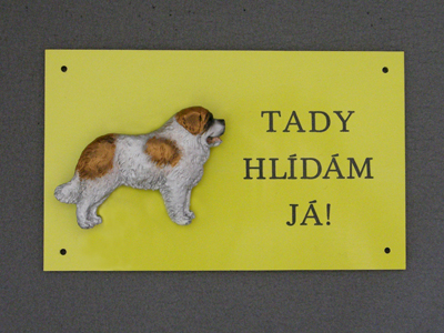 Svatobernardský pes - Výstražná tabulka postava