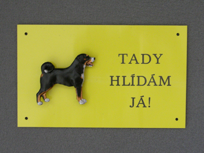 Apenzelský salašnický pes - Výstražná tabulka postava