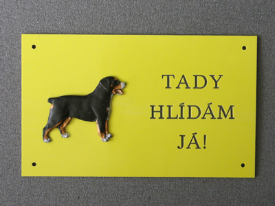 Entlebušský salašnický pes - Výstražná tabulka postava