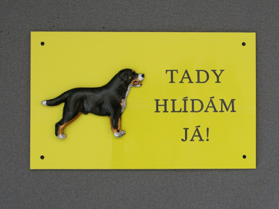 Large Swiss Mountain Dog - Warning Outdoor Board Figure
