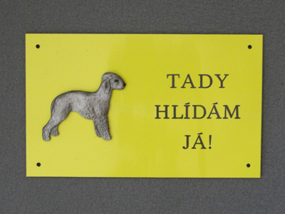 Bedlington Terrier - Warning Outdoor Board Figure