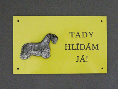 Bohemian Terrier - Warning Outdoor Board Figure