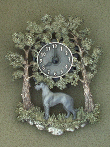 Skotský jelení pes - Nástěnné hodiny kovové