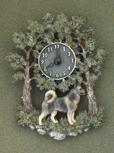 Jämthund - Wall Clock metal Milan Šorm Dog Art Shop