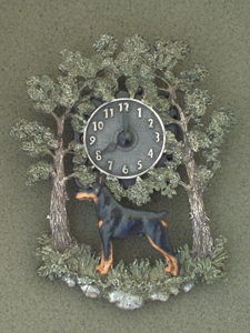 Dobermann - Wall Clock metal
