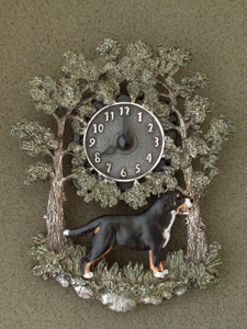 Large Swiss Mountain Dog - Wall Clock metal