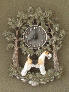 Fox Terrier Wire - Wall Clock metal