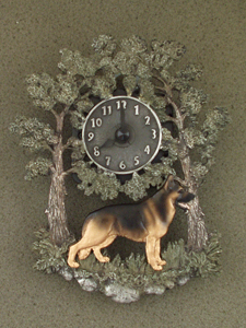 Německý ovčák - Nástěnné hodiny kovové