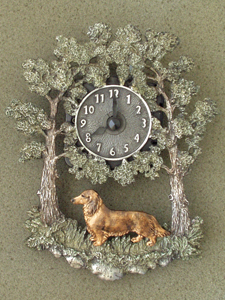 Dachshund longhaired - Wall Clock metal
