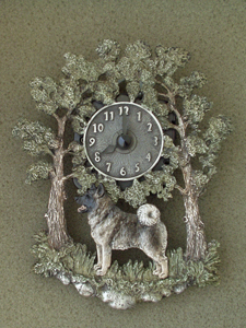 Norwegian Elkhound - Wall Clock metal