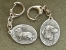 Double Motif Key Ring - Dachshund longhaired
