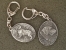 Double Motif Key Ring - Dachshund Wire