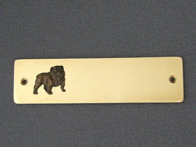 English Bulldog - Brass Door Plate