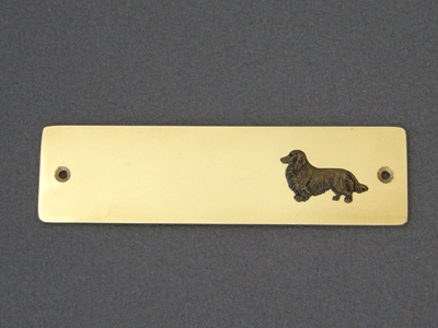 Dachshund longhaired - Brass Door Plate