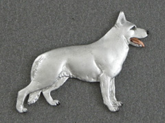 White Swiss Shepherd - Brooche Figure