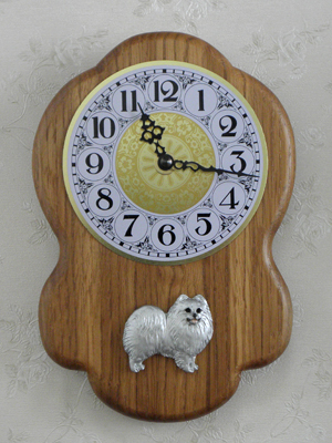 Pomeranian - Wall Clock Rustical Figure