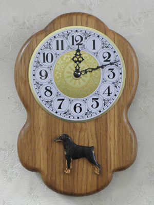 Dobermann - Wall Clock Rustical Figure