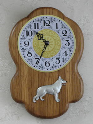 White Swiss Shepherd - Wall Clock Rustical Figure