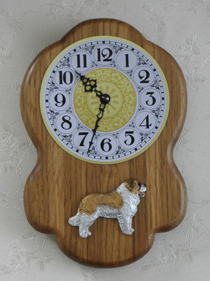 St. Bernard - Wall Clock Rustical Figure