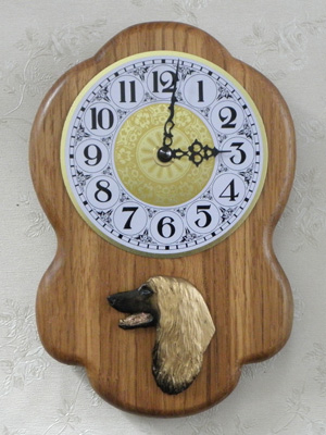 Afghan Hound - Wall Clock Rustical Head