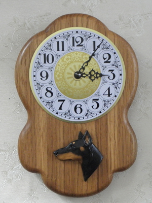 Dobermann - Wall Clock Rustical Head