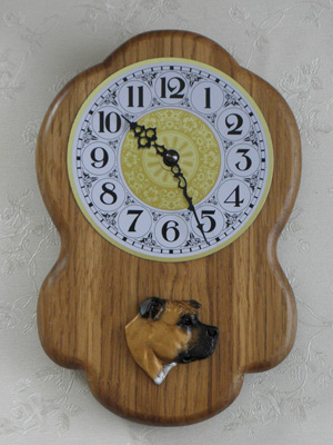 Staffordshire Bullterrier - Wall Clock Rustical Head