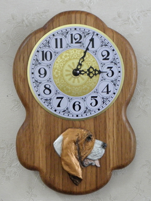 Basset Hound - Wall Clock Rustical Head
