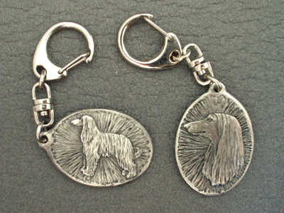 Afghan Hound - Double Motif Key Ring
