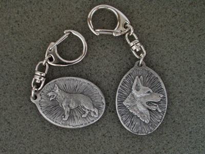 German Shepherd - Double Motif Key Ring