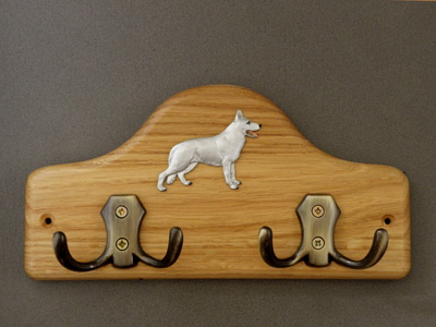 White Swiss Shepherd - Leash Hanger Figure